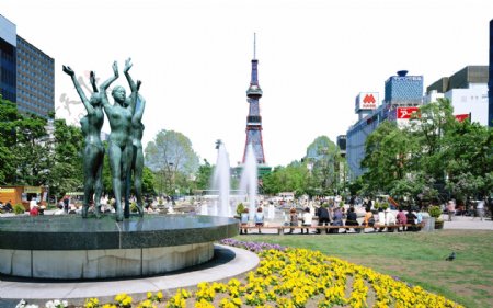 清新东京塔日本旅游装饰元素