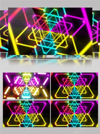 紫光迷幻三角动态视频素材