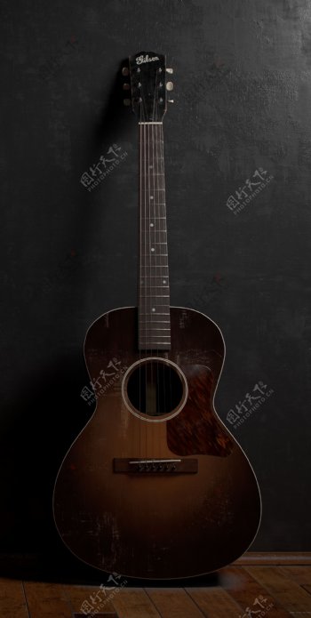 原木的精致木吉他产品jpg素材
