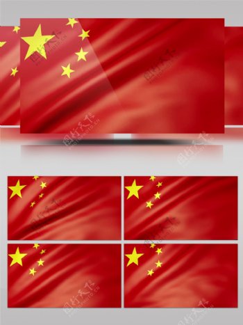 动感鲜红中国国旗素材视频