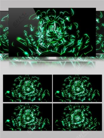 绿色激光花蕊视频素材