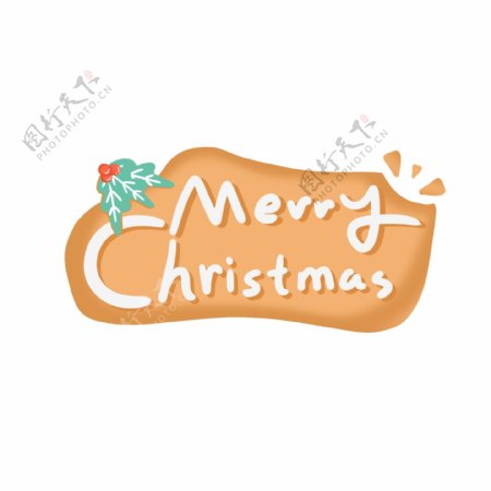 手绘圣诞节可爱圣诞小饼干糖果英文素材