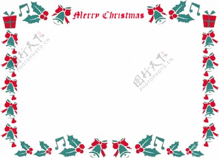 简约风圣诞小铃铛可商用矢量图边框