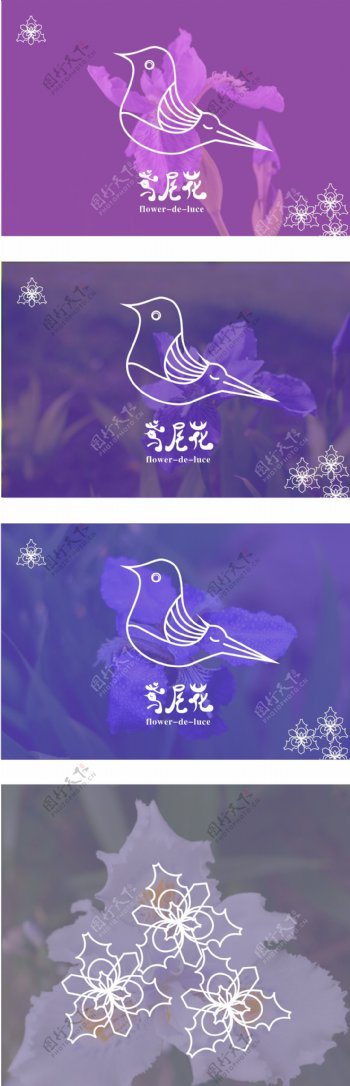 鸢尾花标志logo设计