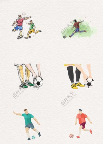 卡通手绘足球运动素材
