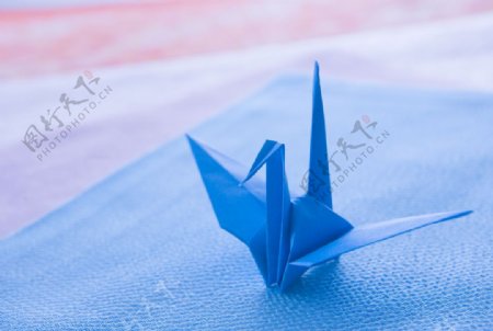 蓝色千纸鹤