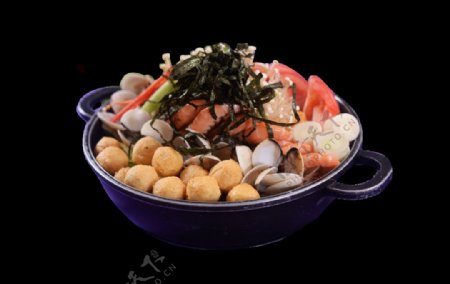 日本相扑锅海鲜煲日韩美食素材