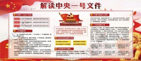 红色解读两会中央一号文件党政宣传文化展板