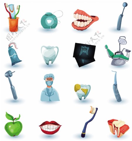 医疗牙科图标元素