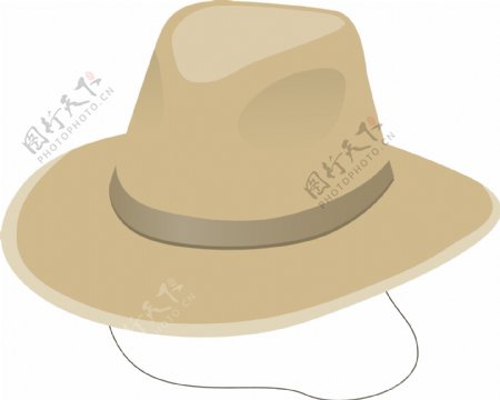卡通棕色牛仔帽矢量元素