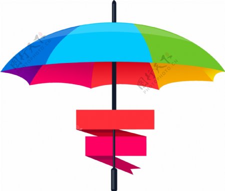 矢量彩色雨伞元素