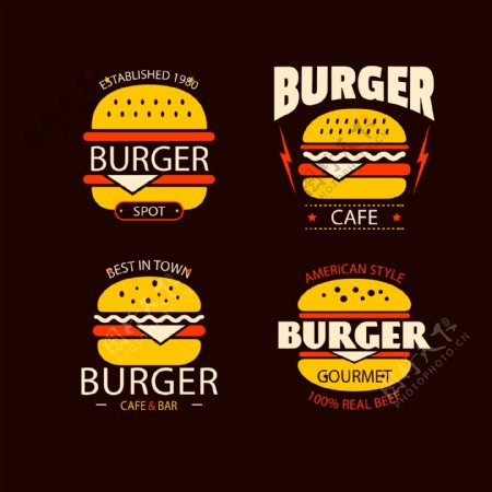 简约创意快餐汉堡图标