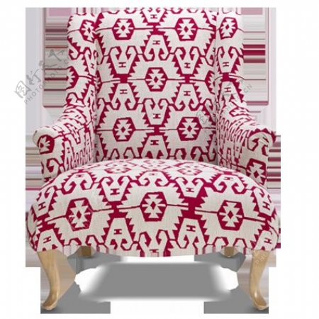 设计感拼色花纹沙发椅产品实物