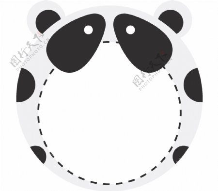 卡通手绘可爱动物熊猫会话框