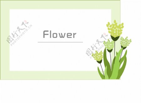 矢量手绘绿色花卉边框可商用元素