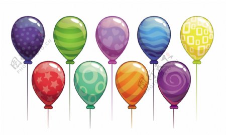 彩色矢量气球EPS分层