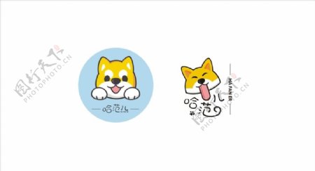 柴犬logo卡通狗狗宝宝