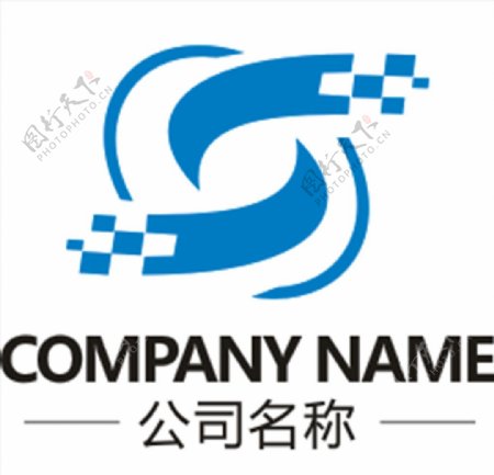 简洁大气科技S字母logo标志