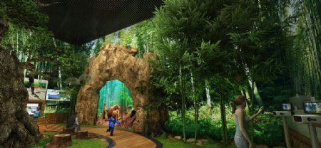 森林造景展馆空间效果图