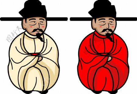 矢量卡通古代中国皇帝宋朝天子宋太祖素材