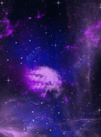 原创星空梦幻蓝紫红感粒子星星背景素材