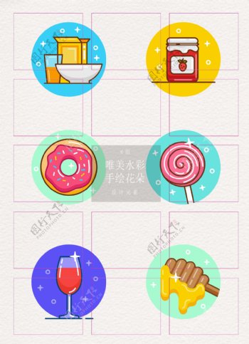 mbe可爱甜点食物图标设计