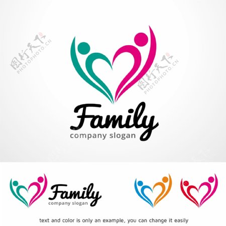 亲子活动家庭聚会logo标志