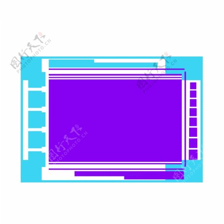 科技边框紫色蓝色几何形状分图层
