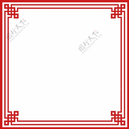 中国风朱丹红色边框