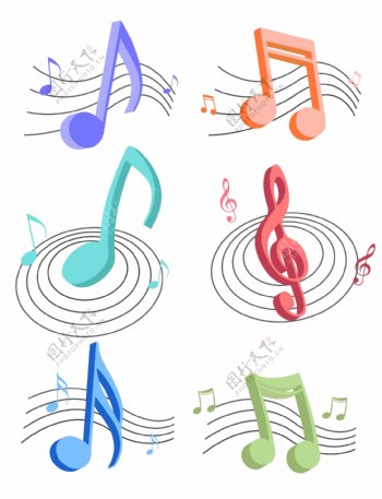 音乐符号乐谱元素套图