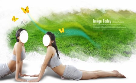 瑜伽海报瑜伽展板瑜伽健身