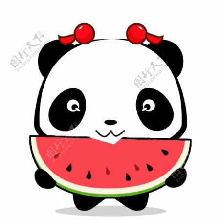 熊猫吃西瓜表情包动图设计