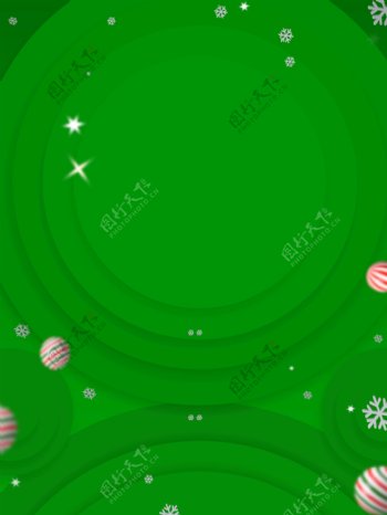 绿色圆环雪花圣诞背景设计