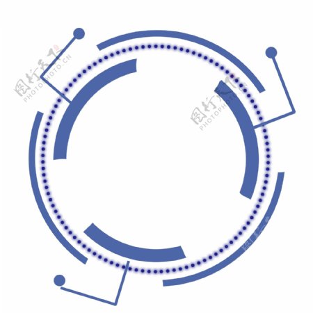 圆环形状淡蓝色简约科技感纹理边框可商用