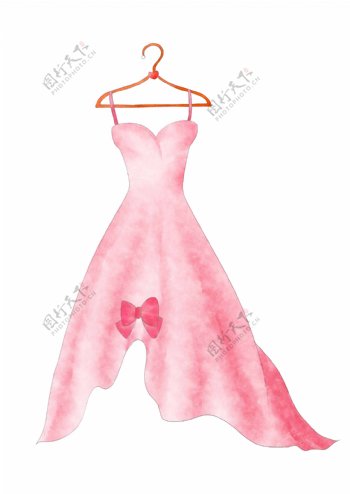 粉色的裙子手绘插画