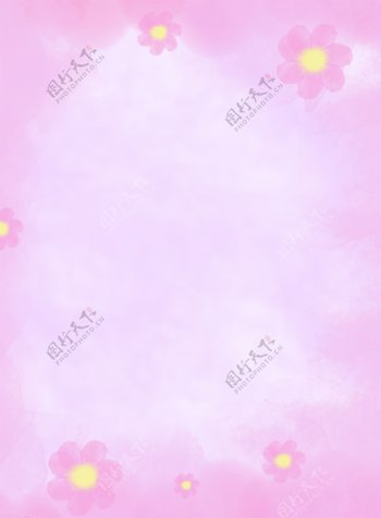 原创水彩质感粉紫花水彩背景素材