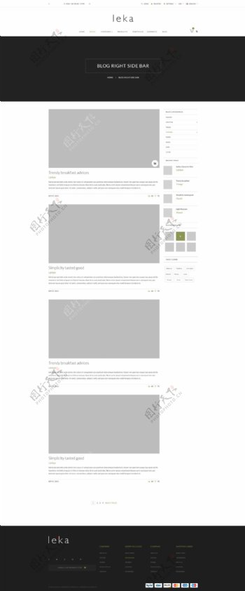 公司博客排列网页界面模板素材白色psd