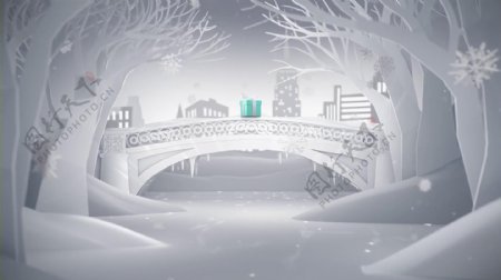 冬季雪景圣诞节礼物视频素材