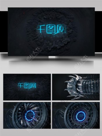 影视渲染科技怪兽文字展示AE模板