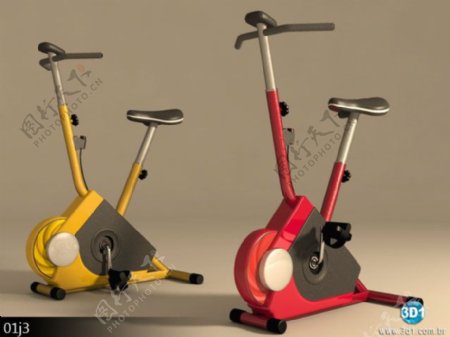 健身器材脚踏自行车模型