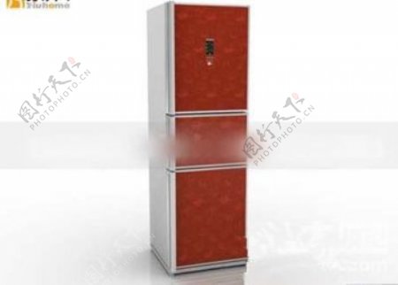 3d模型大红色冰箱