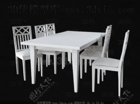 白色方形桌子和椅子