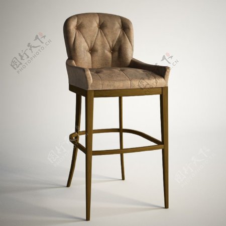 木质高脚沙发椅3d模型