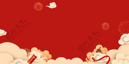 红色喜庆中秋春节背景