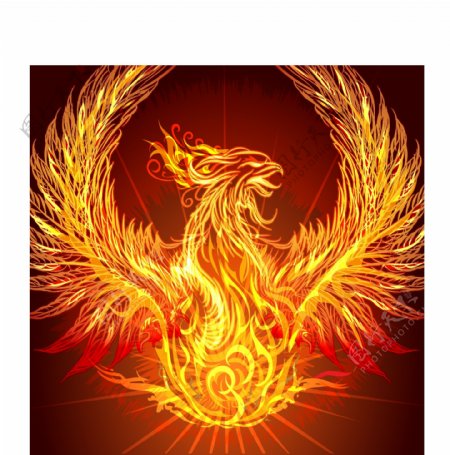 火焰鸟游戏宣传海报矢量背景