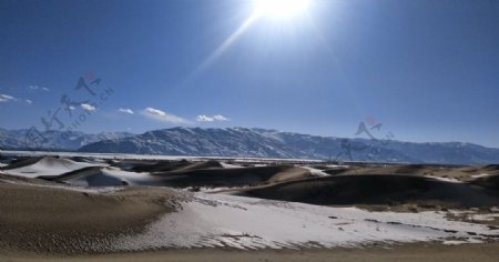 西藏沙漠雪景雪地
