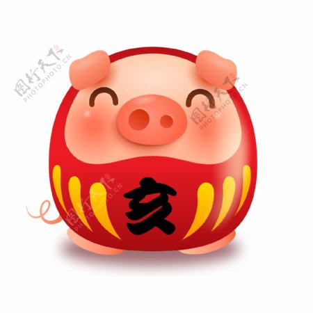 2019猪年喜庆形象元素设计