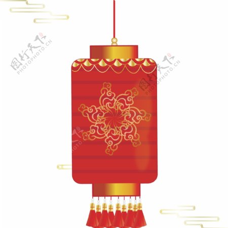 手绘中国风简约喜庆节日红灯笼装饰元素