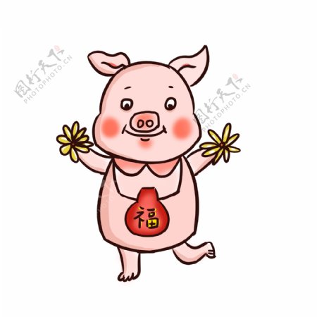 动物猪拟人猪2019猪年形象卡通元素