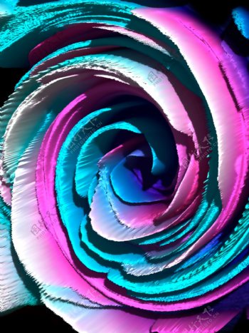 抽象玫瑰炫彩3D漩涡质感背景
